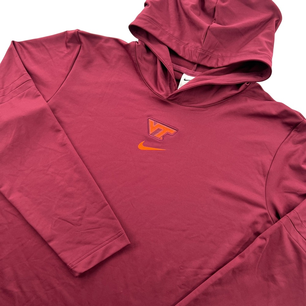 Nike Virginia Tech Hokies Hoodie Mens XL Maroon VT Dri-Fit Activewear Collegiate
